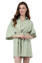 Drop Shoulder Jumpsuit with Gathered Sleeves & Tie-Up Front - Available in 12 Colors