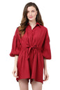 Drop Shoulder Jumpsuit with Gathered Sleeves & Tie-Up Front - Available in 12 Colors