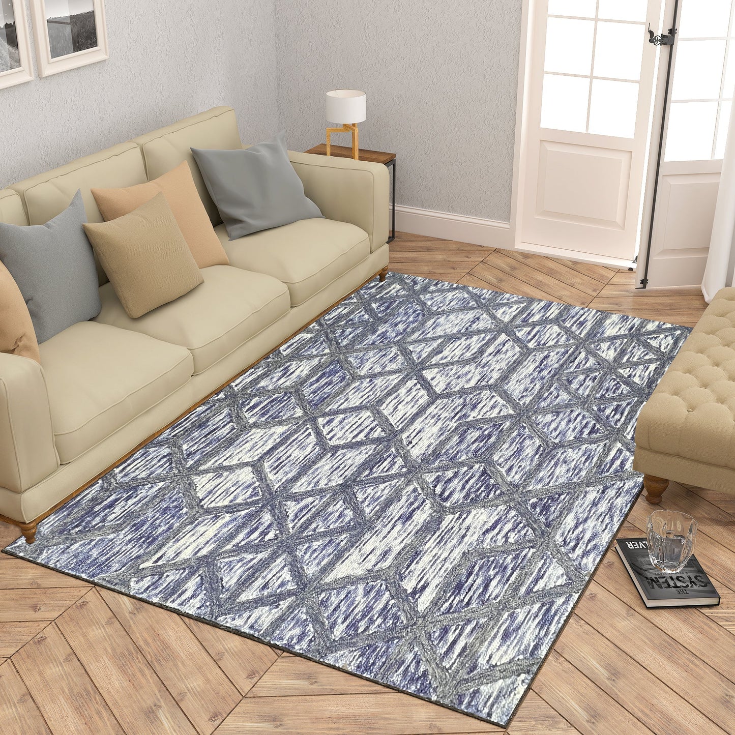 Premium Hand-Tufted Rug Made of 100% Wool  - Artic Crystal - 5x8 Feet