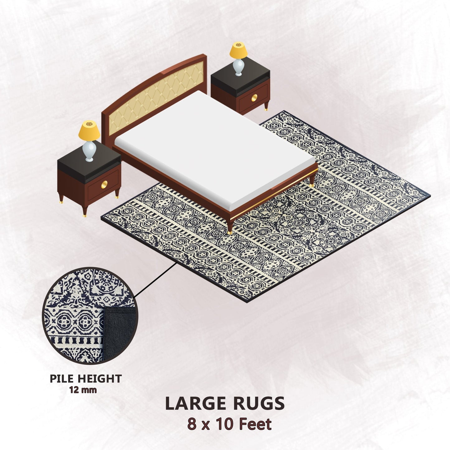 Premium Hand-Tufted Rug Made of 100% Wool  - Relic Light - 8x10 Feet