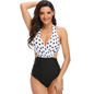 One Piece Swimsuits Swimwear Monokini Back Ties in Lagoon Black