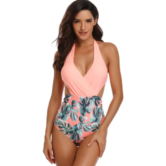 One Piece Swimsuits Swimwear Monokini Back Ties in Orange