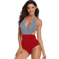 One Piece Swimsuits Swimwear Monokini Back Ties in Ruby Zebra