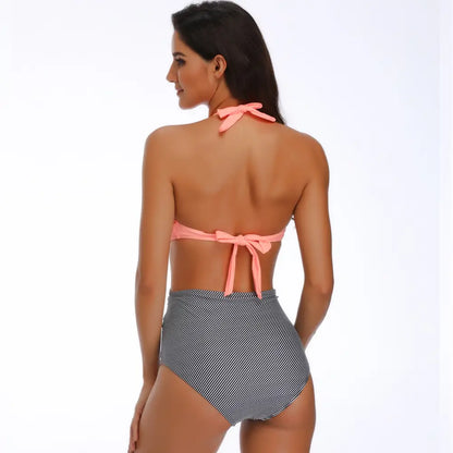 One Piece Swimsuits Swimwear Monokini Striped with Back Ties - Available in 3 Colors