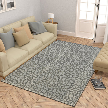 Premium Hand-Tufted Rug Made of 100% Wool  - Shiraz Grid - 3x5 Feet