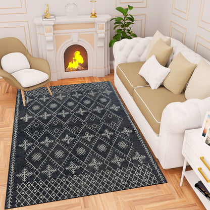 Premium Hand-Tufted Rug Made of 100% Wool  - Snowfall - 4x6 Feet