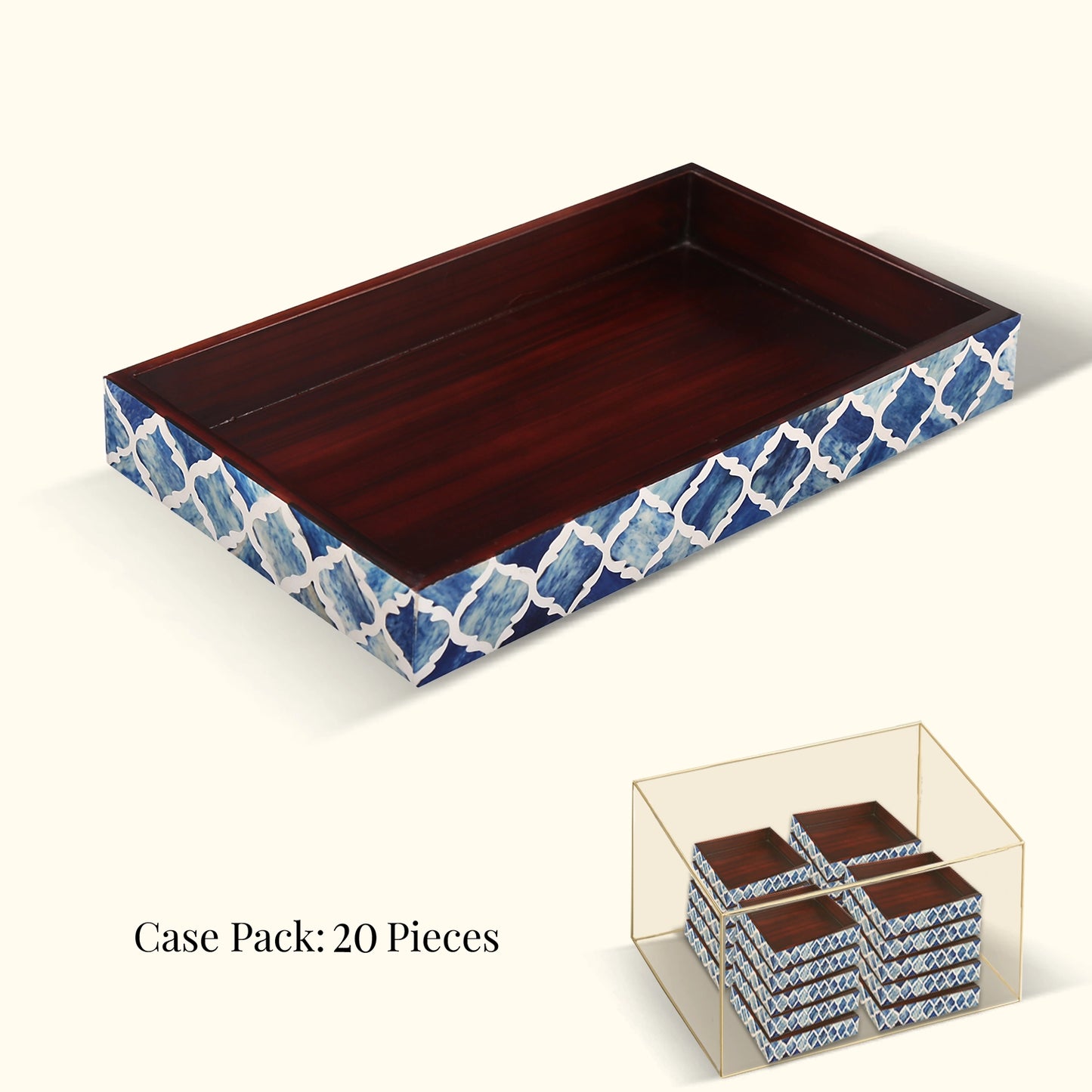 Decorative Towel Trays ,Blue & White, Pack of 20