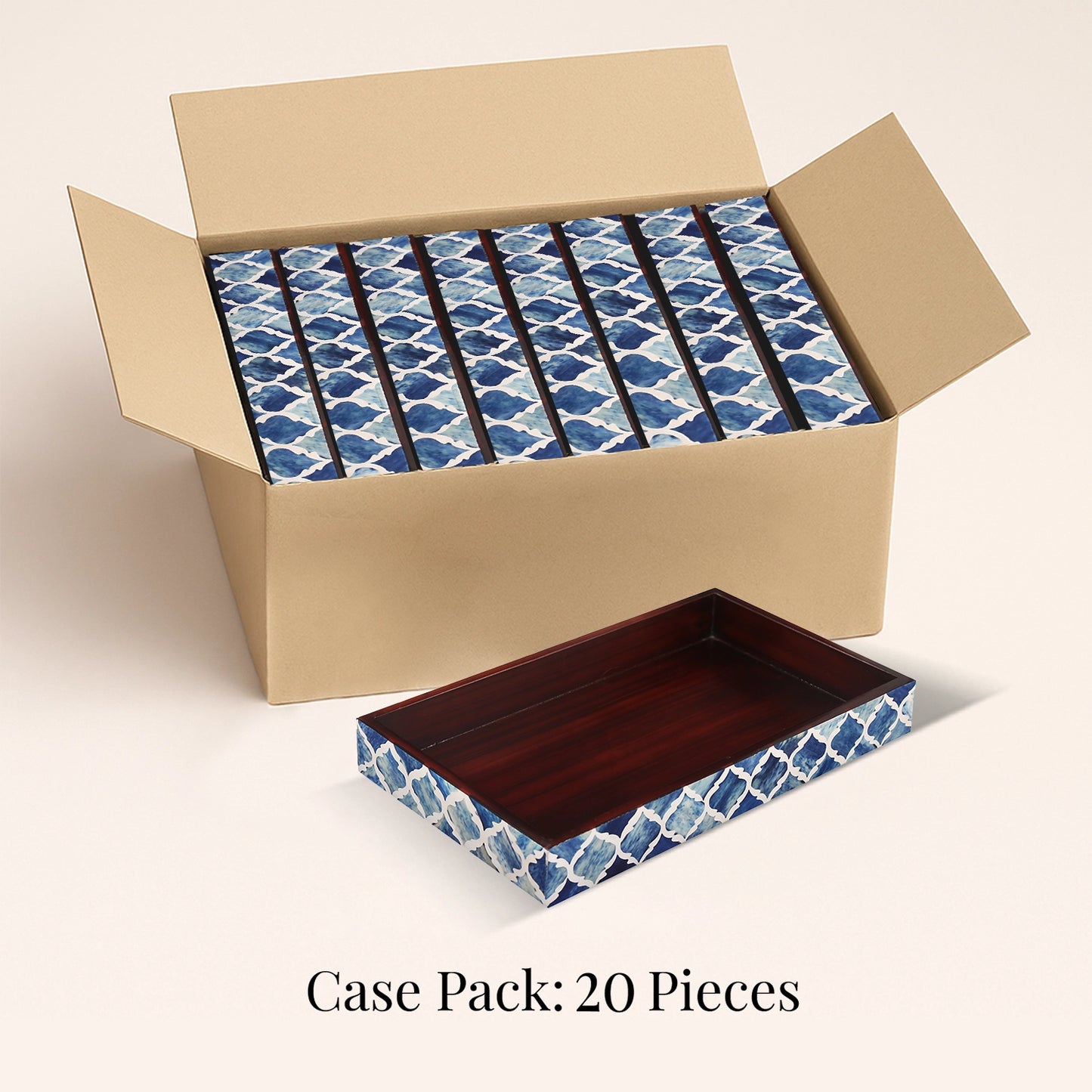 Decorative Towel Trays ,Blue & White, Pack of 20