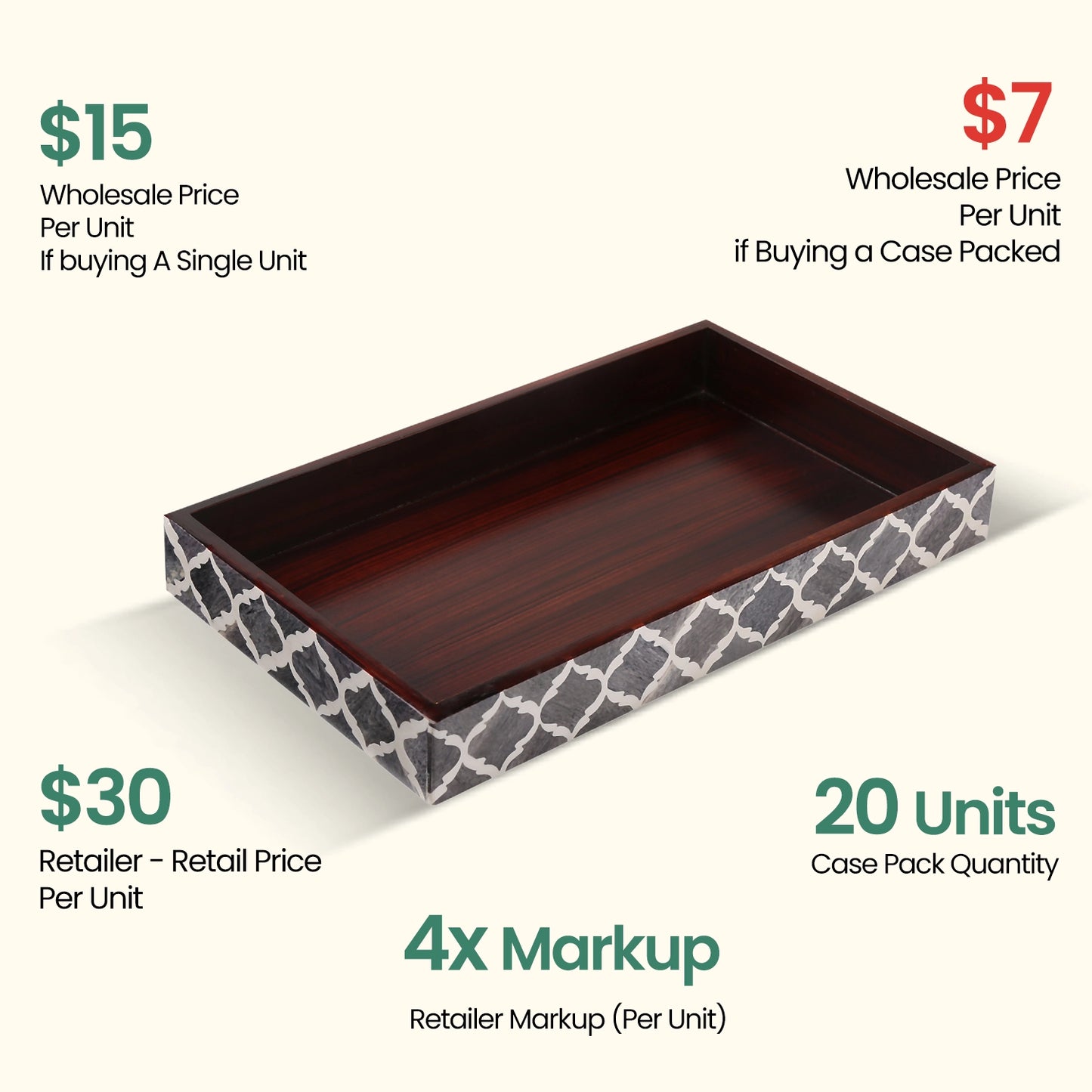 Decorative Towel Trays,Grey & White, Pack of 20