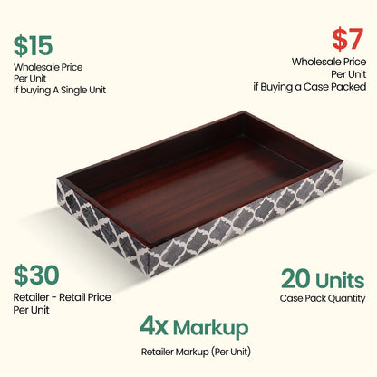 Decorative Towel Trays,Grey & White, Pack of 20