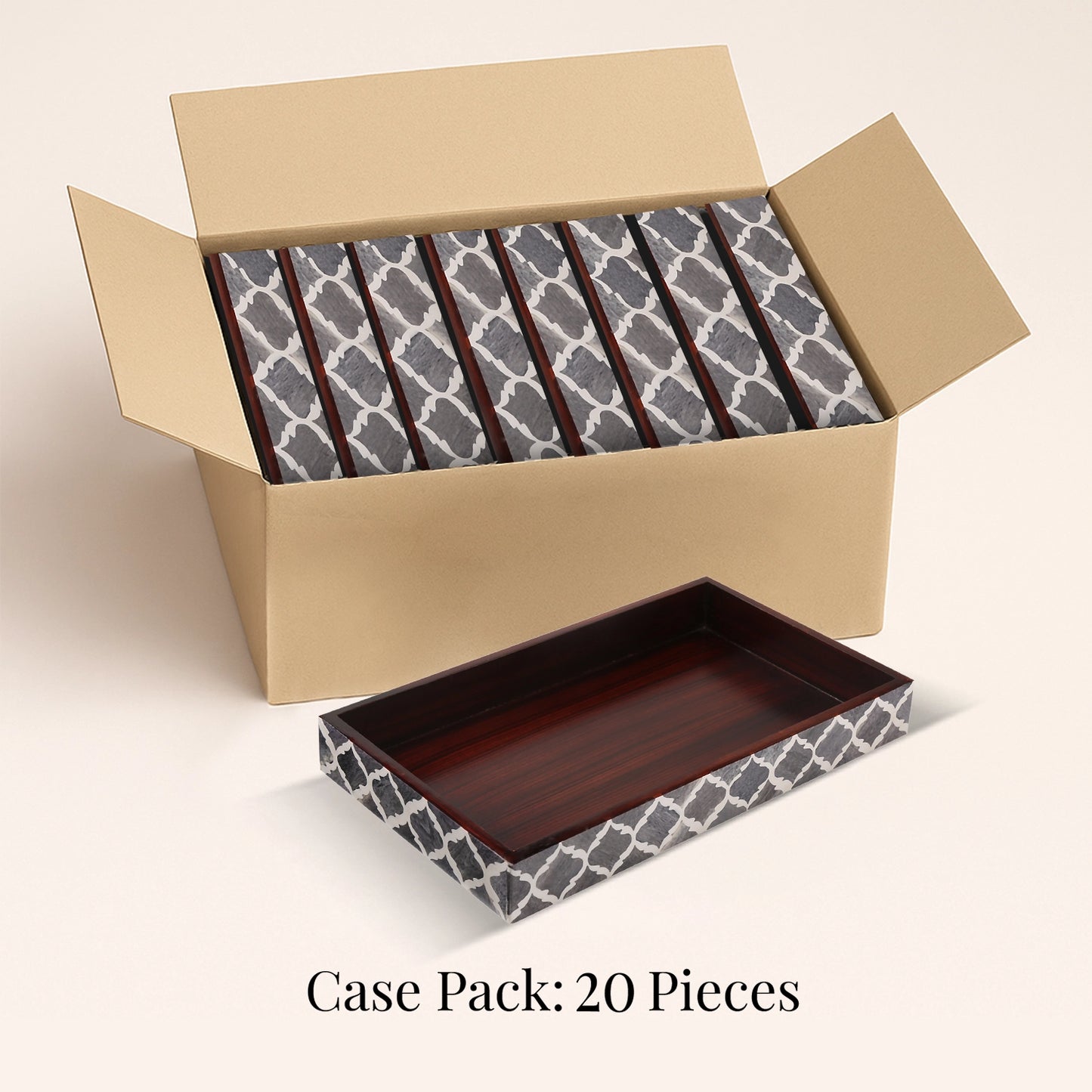 Decorative Towel Trays,Grey & White, Pack of 20