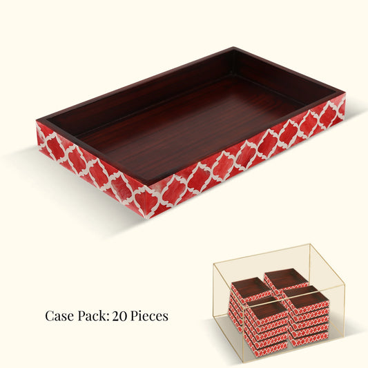 Decorative Towel Trays,Red & White, Pack of 20