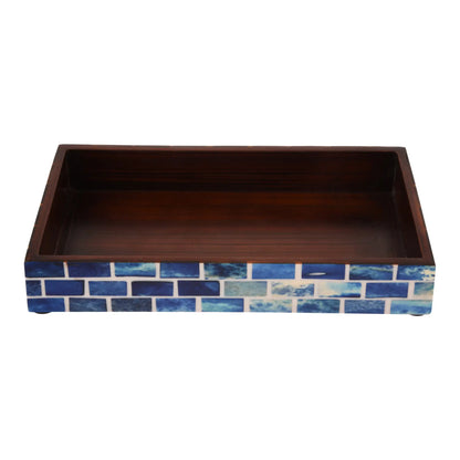 Bathroom Tray Parlour Bond  Collection Blue 10x6 inches