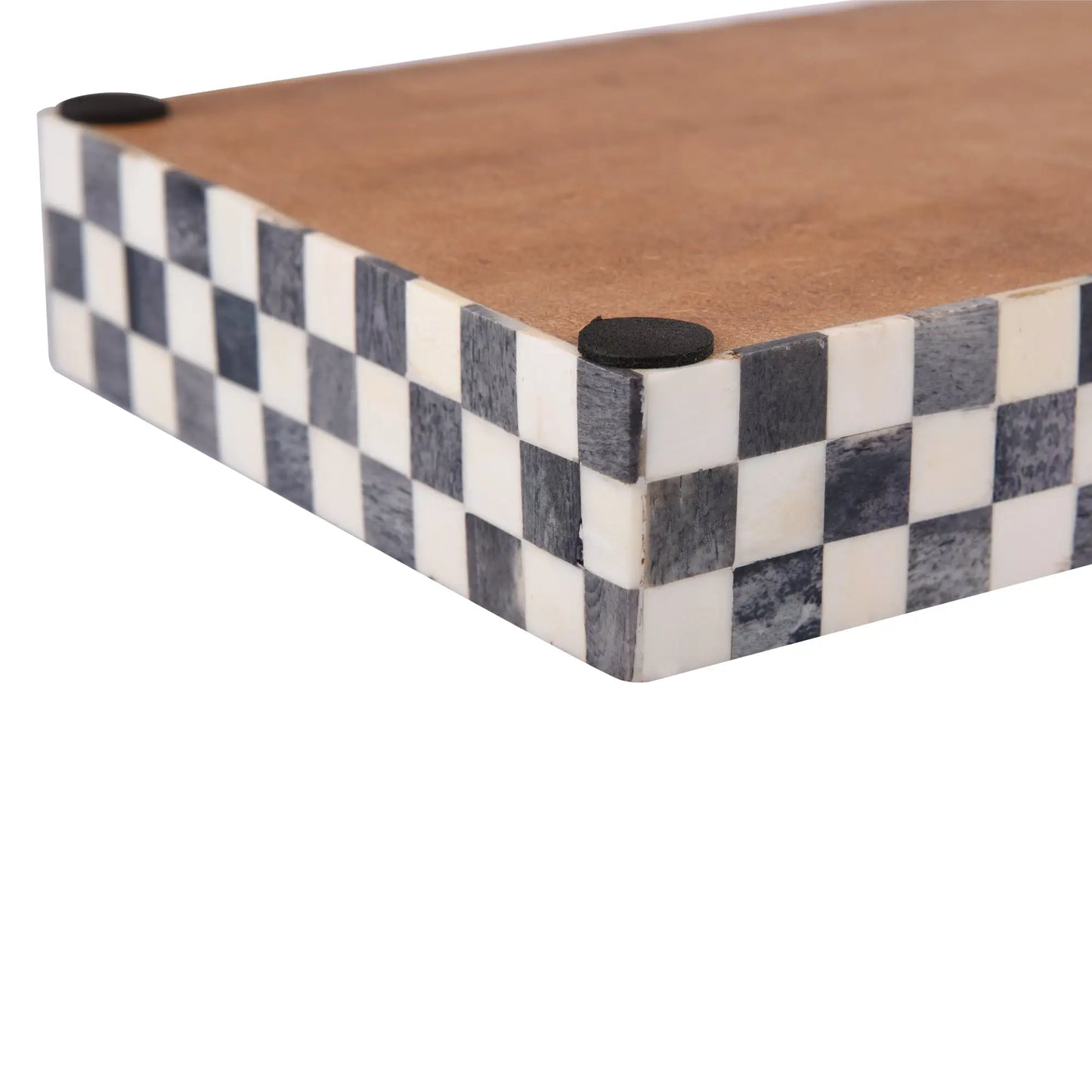 Bathroom Tray Parlour Checkered Black & White 10x6 inches