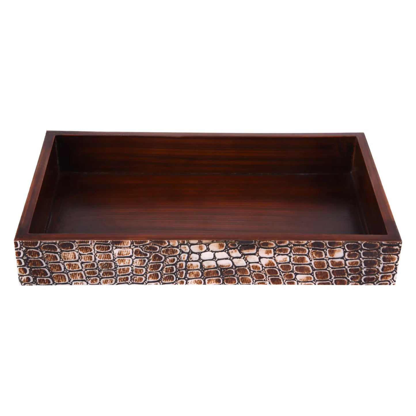 Bathroom Tray Parlour Snap Pattern- Brown 10x6 Inches