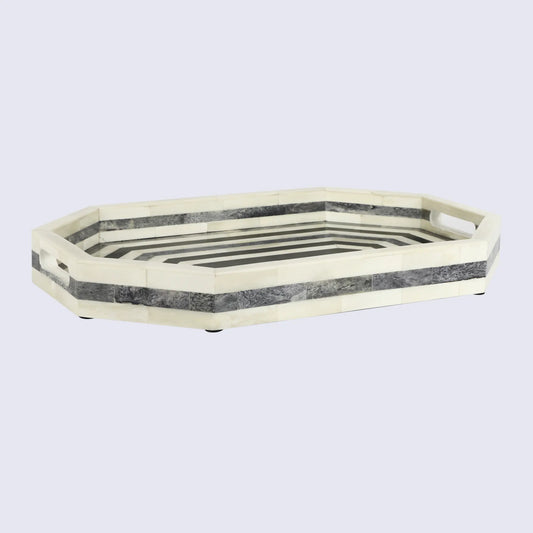 Decorative Trays Athens Dromos Pattern Bone Inlay Collection in 11x17
