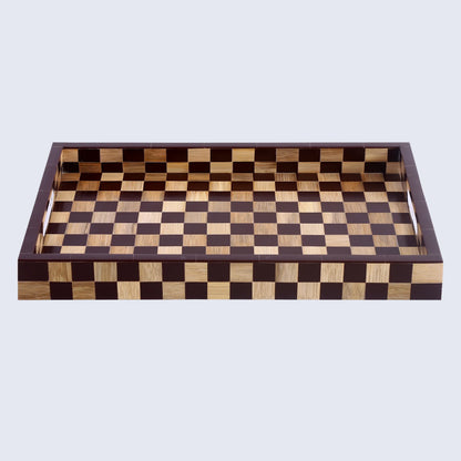 Decorative Trays Optique Bishop Pattern Wood & Resin Inlay Collection in 11x17