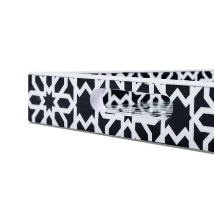 Decorative Tray Shiraz Black & White - 11x17, 12x12 inch