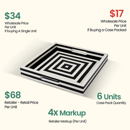 Decorative Trays Concentrics 12x12, Pack of 6