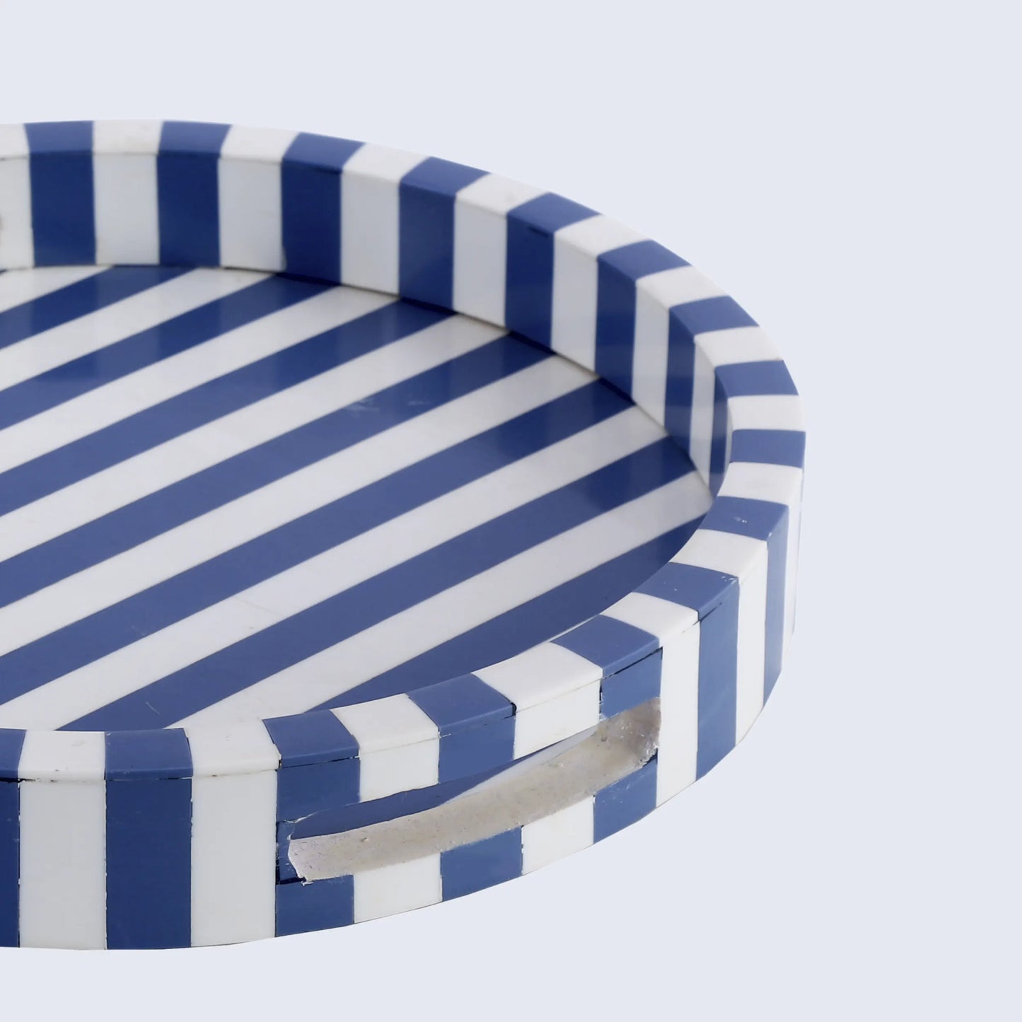 Decorative Round Trays Riviera Ronde Pattern Resin Inlay Collection in 12x12