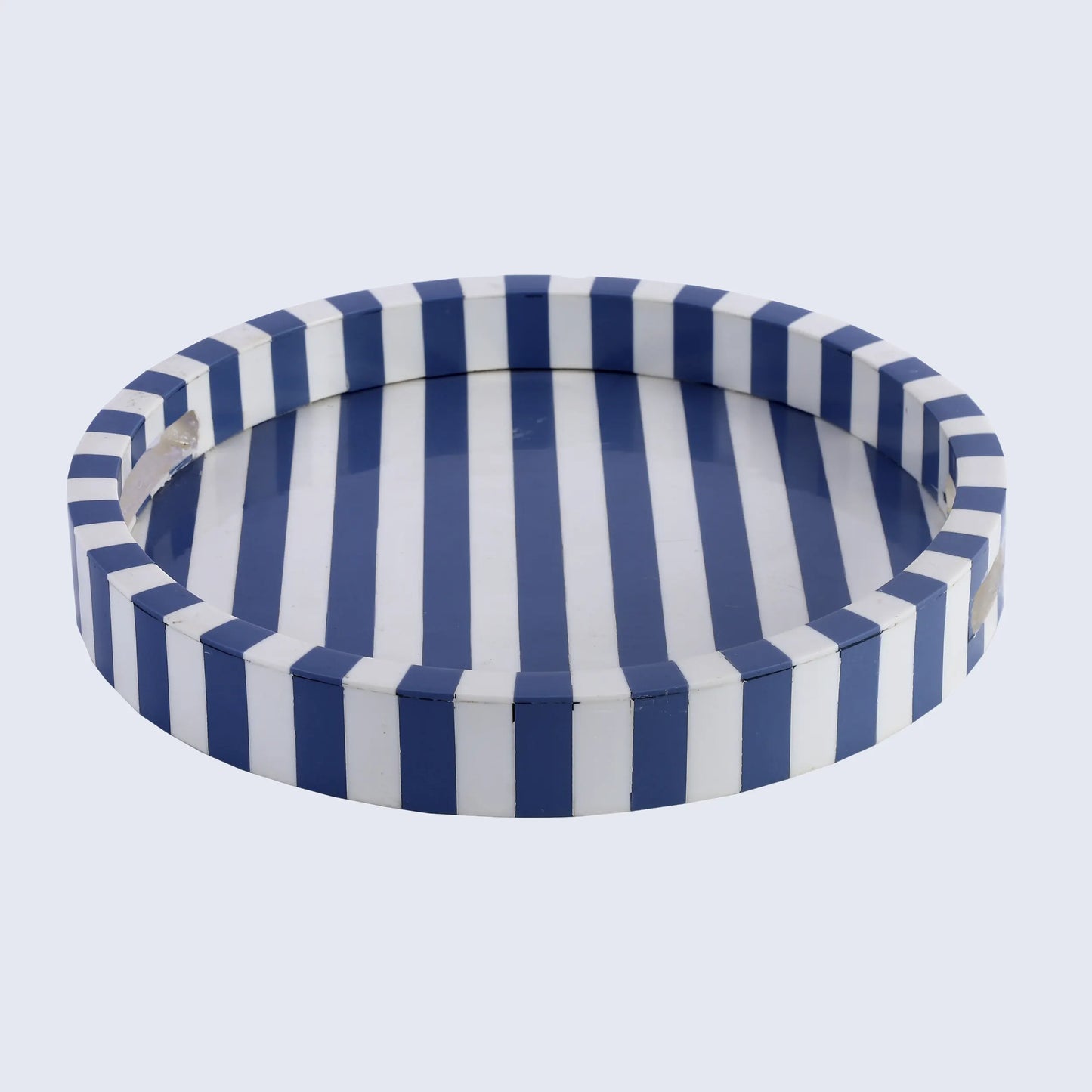 Decorative Round Trays Riviera Ronde Pattern Resin Inlay Collection in 12x12