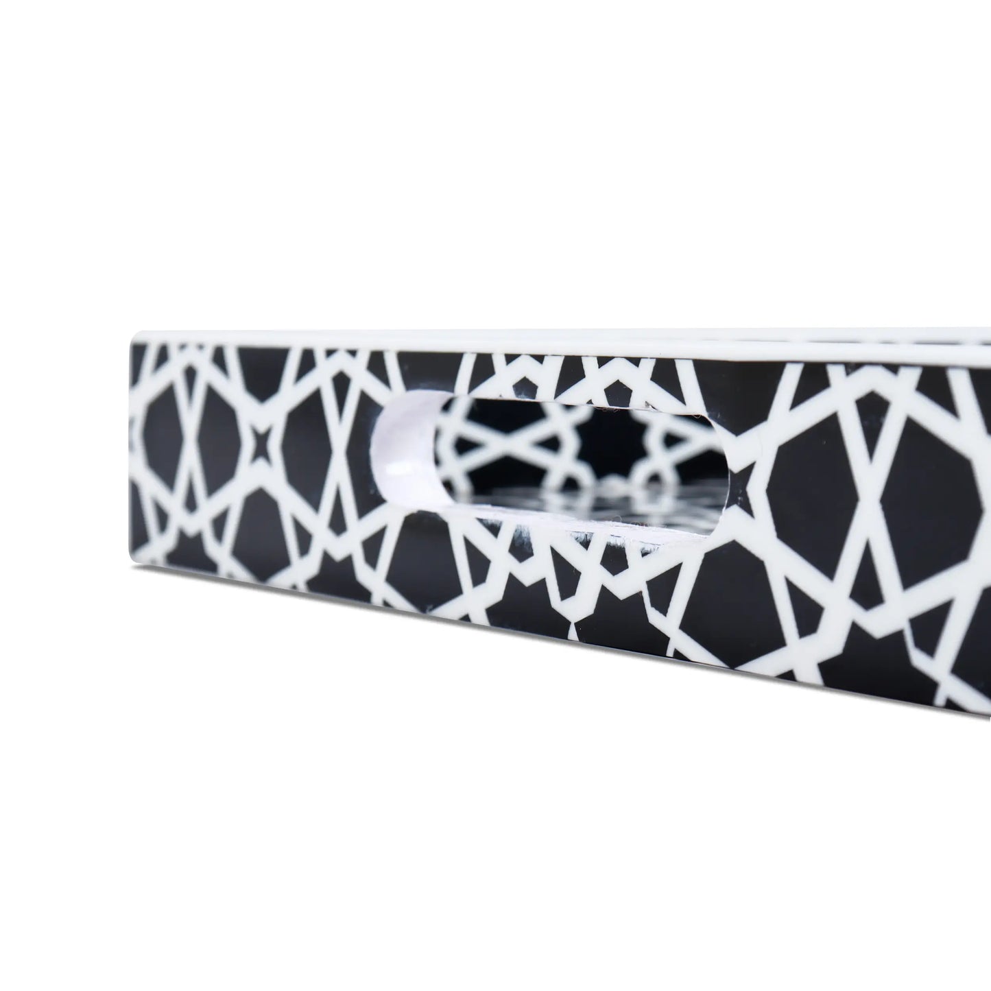 Decorative Tray Zellij Grande Black & White - 11x17, 12x12