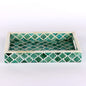 Decorative Tray Moroccan Pattern Green & White - Available in 3 Sizes