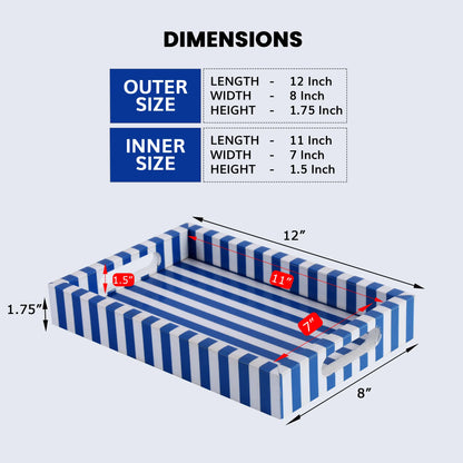 Decorative Trays Riviera Elance Pattern Wood & Resin Inlay Collection in 12x8