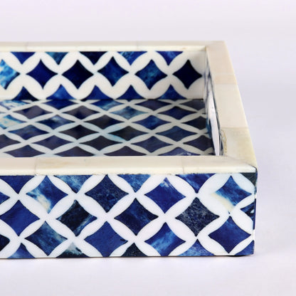 Decorative Tray Indigo Blue & White 12x8 inch