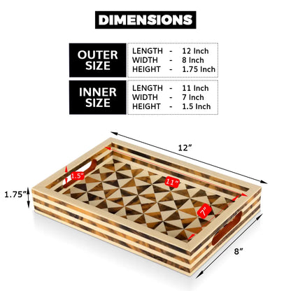 Decorative Tray Triangle Multi 12x8 inch