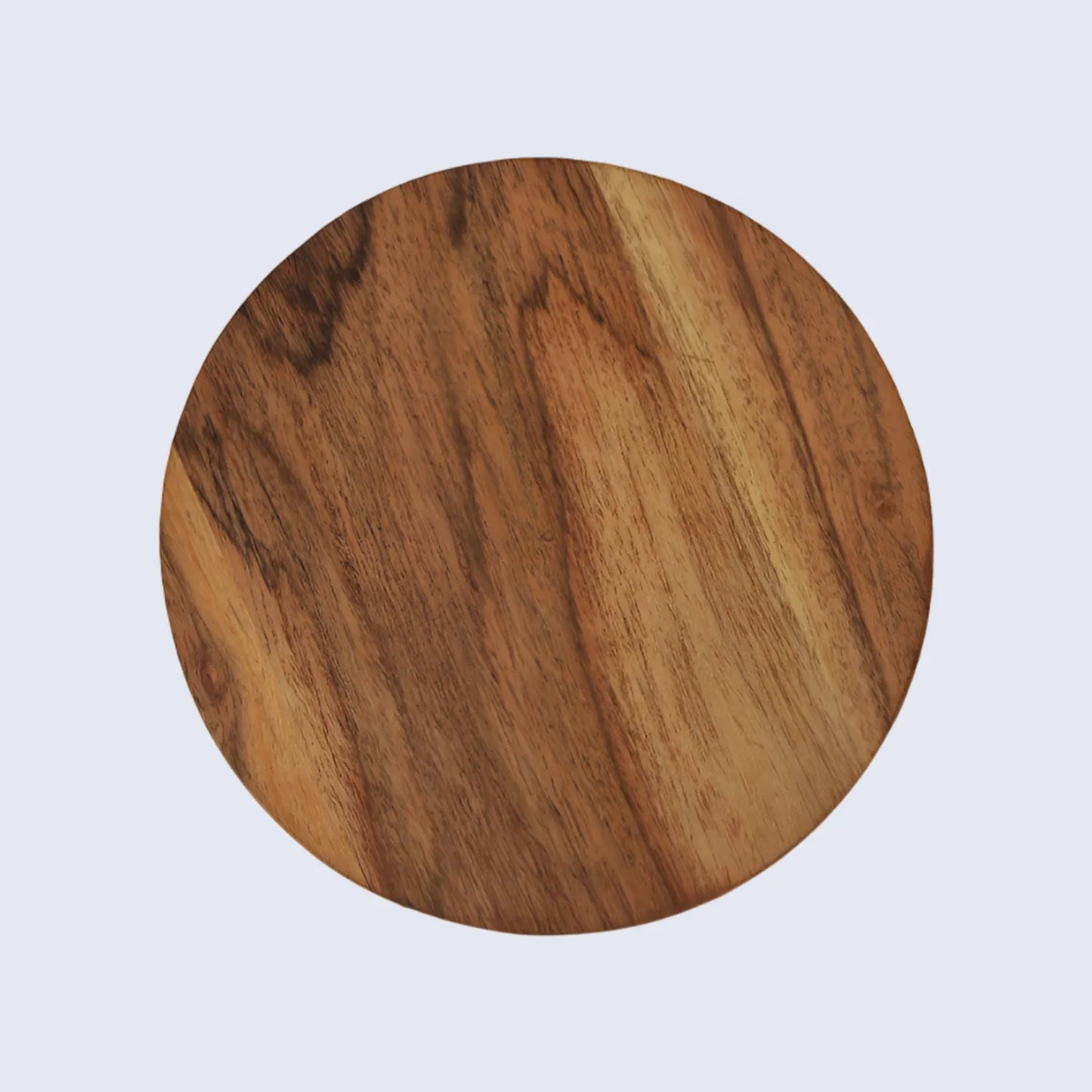 Round Trivet Acacia Wood Plant Stand, Pack of 2, Centre-Weighted, 6 & 8 Inch