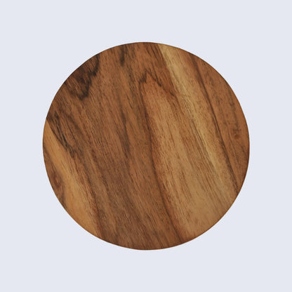 Round Trivet Acacia Wood Plant Stand, Pack of 2, Centre-Weighted, 6 & 8 Inch