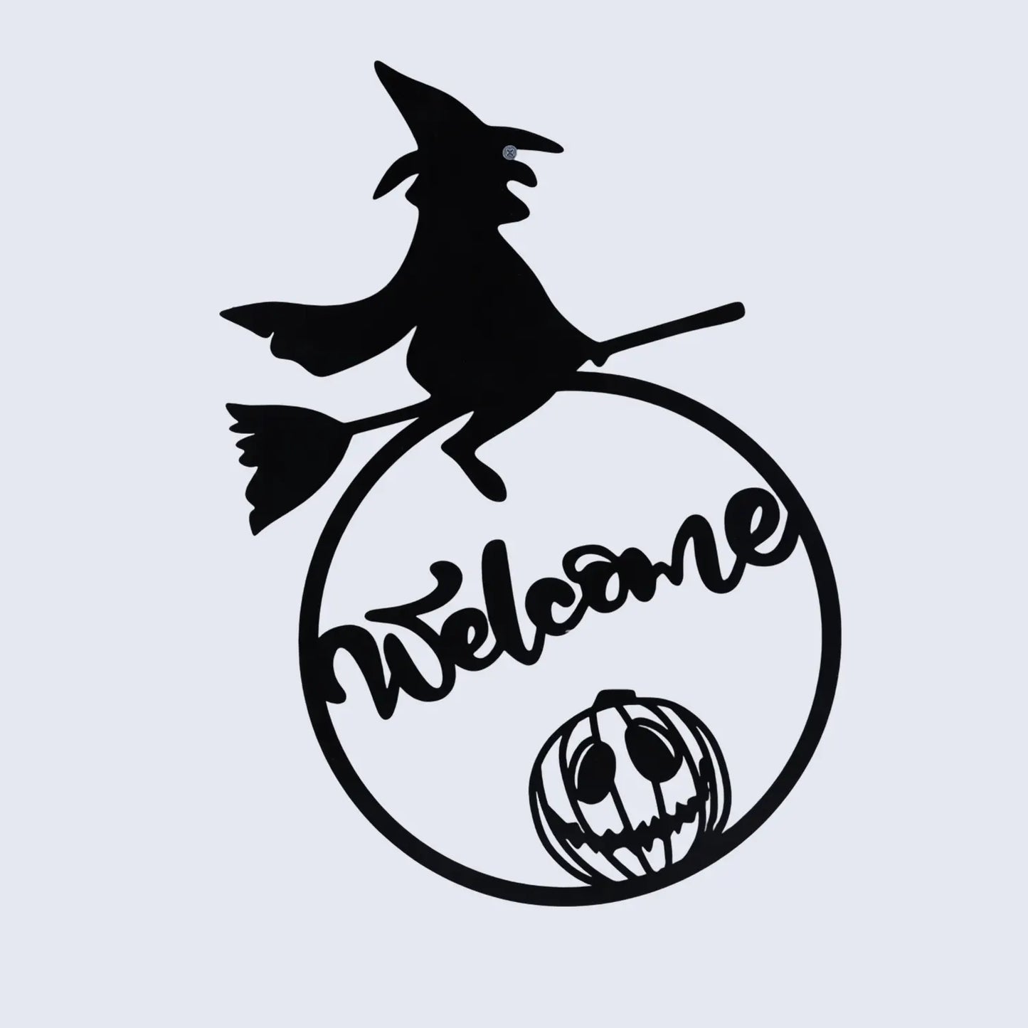 Halloween Wall Decor – Spooky Witch on Broom Wall Hanging