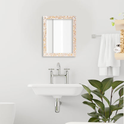 Make to Order Mother Of Pearl White Mirror - Available in 9 Sizes