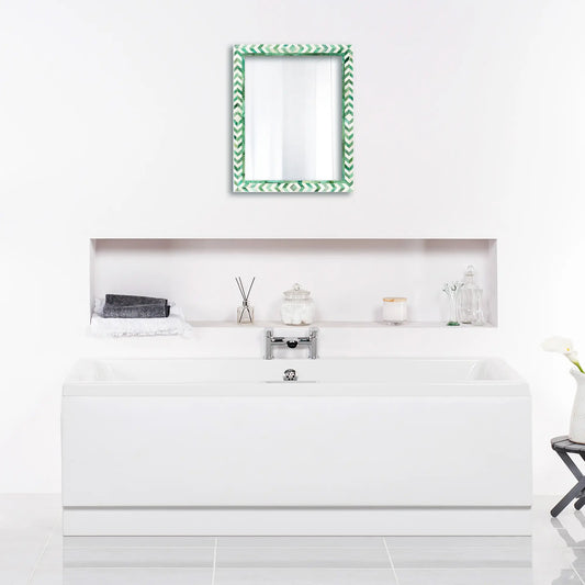 Make to Order Taj Pattern Green Mirror- Available in 4 Sizes