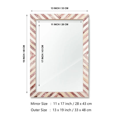 Make to Order Chevron Pattern Brown Mirror- Available in 4 Sizes