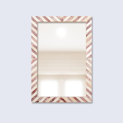 Make to Order Chevron Pattern Brown Mirror- Available in 4 Sizes