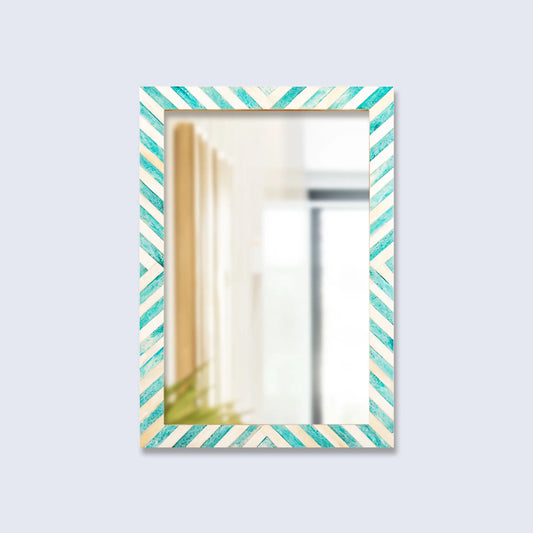 Make to Order Chevron Pattern Green Mirror- Available in 3 Sizes