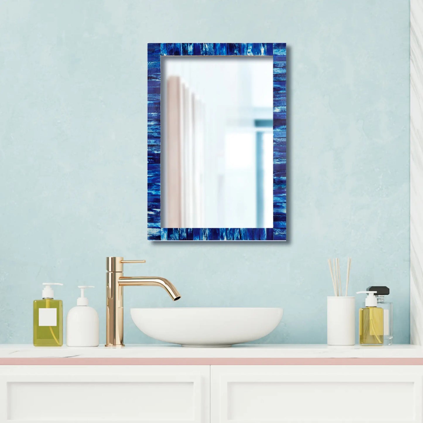 Make to Order Classic Blue Mirror - Available in 5 Sizes