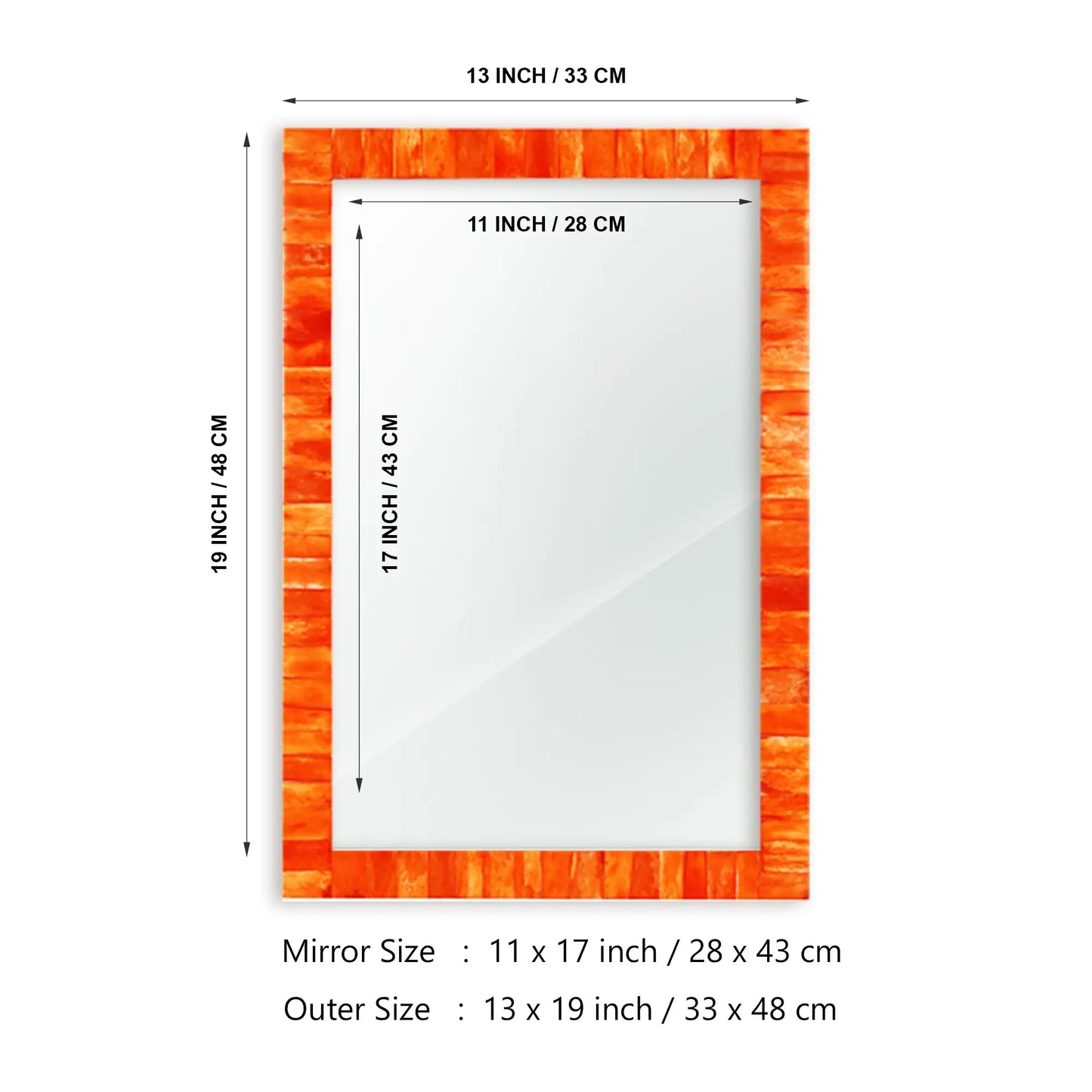 Make to Order Classic Orange Mirror - Available in 8 Sizes