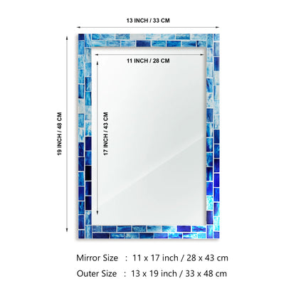 Make to Order Indigo Pattern Mirror - Available in 9 Sizes