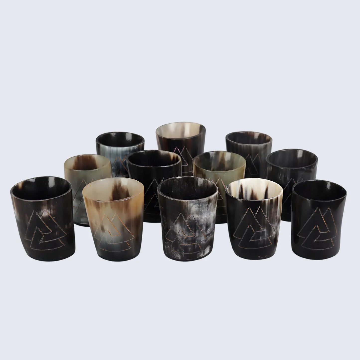 Horn Whiskey Shot Glasses Pack (4,8 & 12) – Hold Up to 6.5oz, Odin