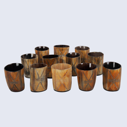 Horn Whiskey Shot Glasses Pack (4,8 & 12) – Hold Up to 6.5oz, Crossroad