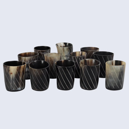 Horn Whiskey Shot Glasses Pack (4,8 & 12) – Hold Up to 6.5oz, Twist