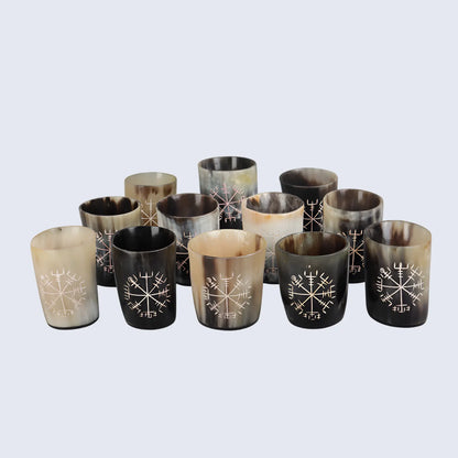 Horn Whiskey Shot Glasses Pack (4,8 & 12) – Hold Up to 6.5oz, Wayfinder