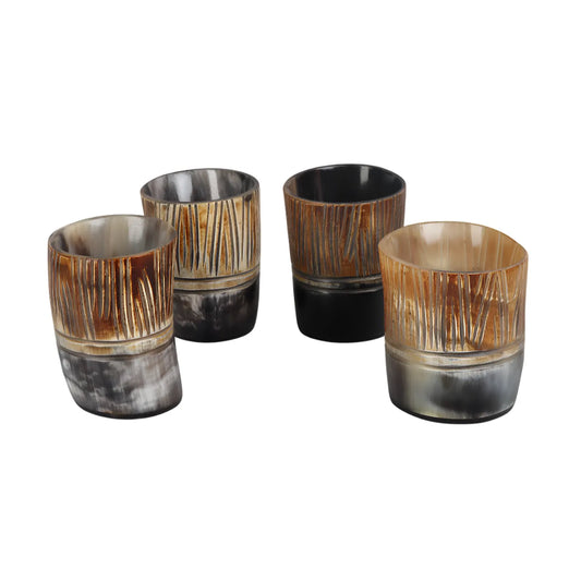 Horn Whiskey Shot Glasses Pack (4,8 & 12) – Hold Up to 6.5oz, Stripes