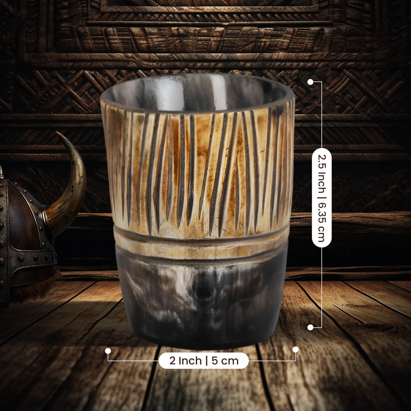 Horn Whiskey Shot Glasses Pack (4,8 & 12) – Hold Up to 6.5oz, Stripes
