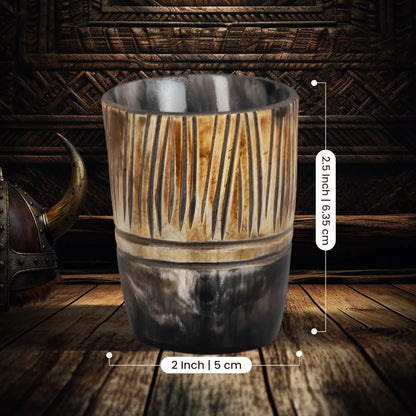Horn Whiskey Shot Glasses Pack (4,8 & 12) – Hold Up to 6.5oz, Stripes
