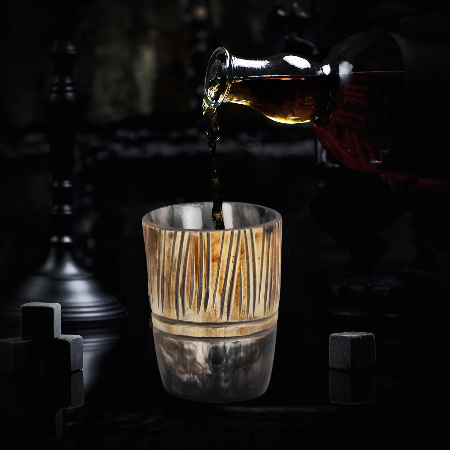 Horn Whiskey Shot Glasses Pack (4,8 & 12) – Hold Up to 6.5oz, Stripes