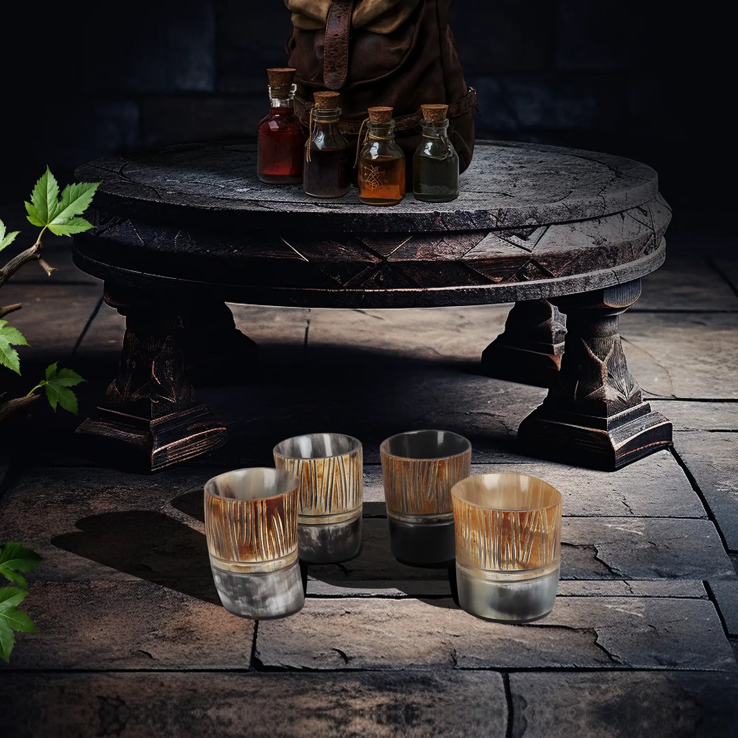 Horn Whiskey Shot Glasses Pack (4,8 & 12) – Hold Up to 6.5oz, Stripes